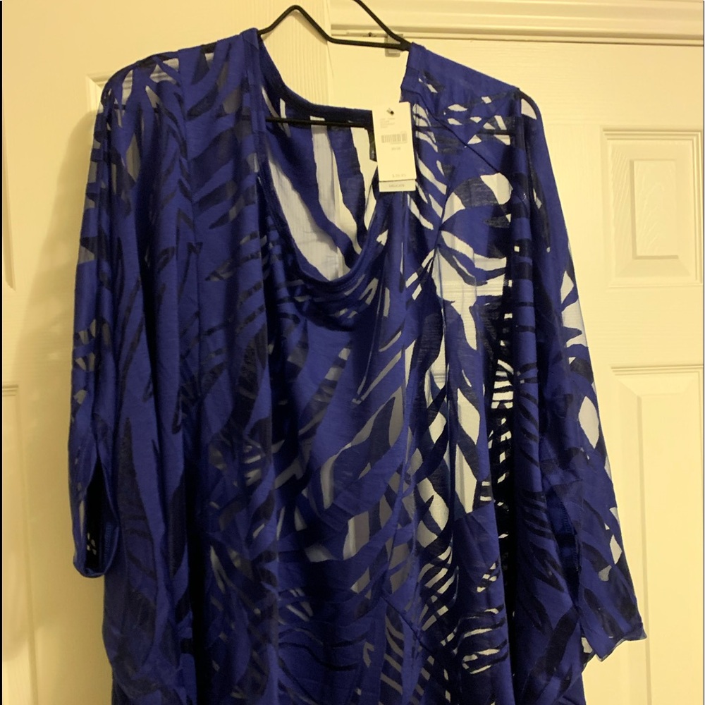 Deep purple lace poncho type shawl